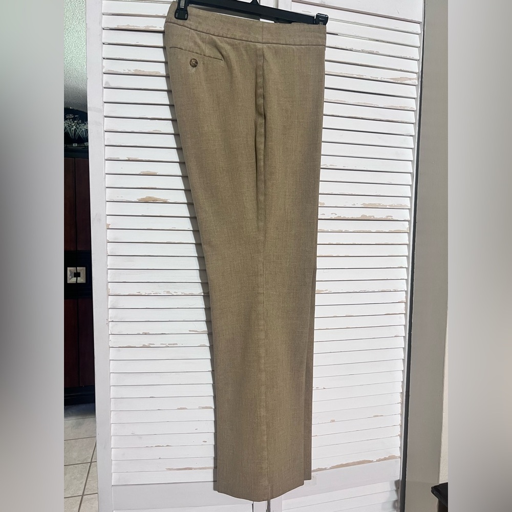 Talbots Curvy Classic Straight-Leg Dress Pants in Tan